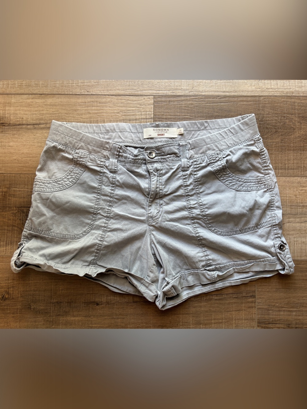 Sonoma Light Gray Women's Casual Cotton Shorts